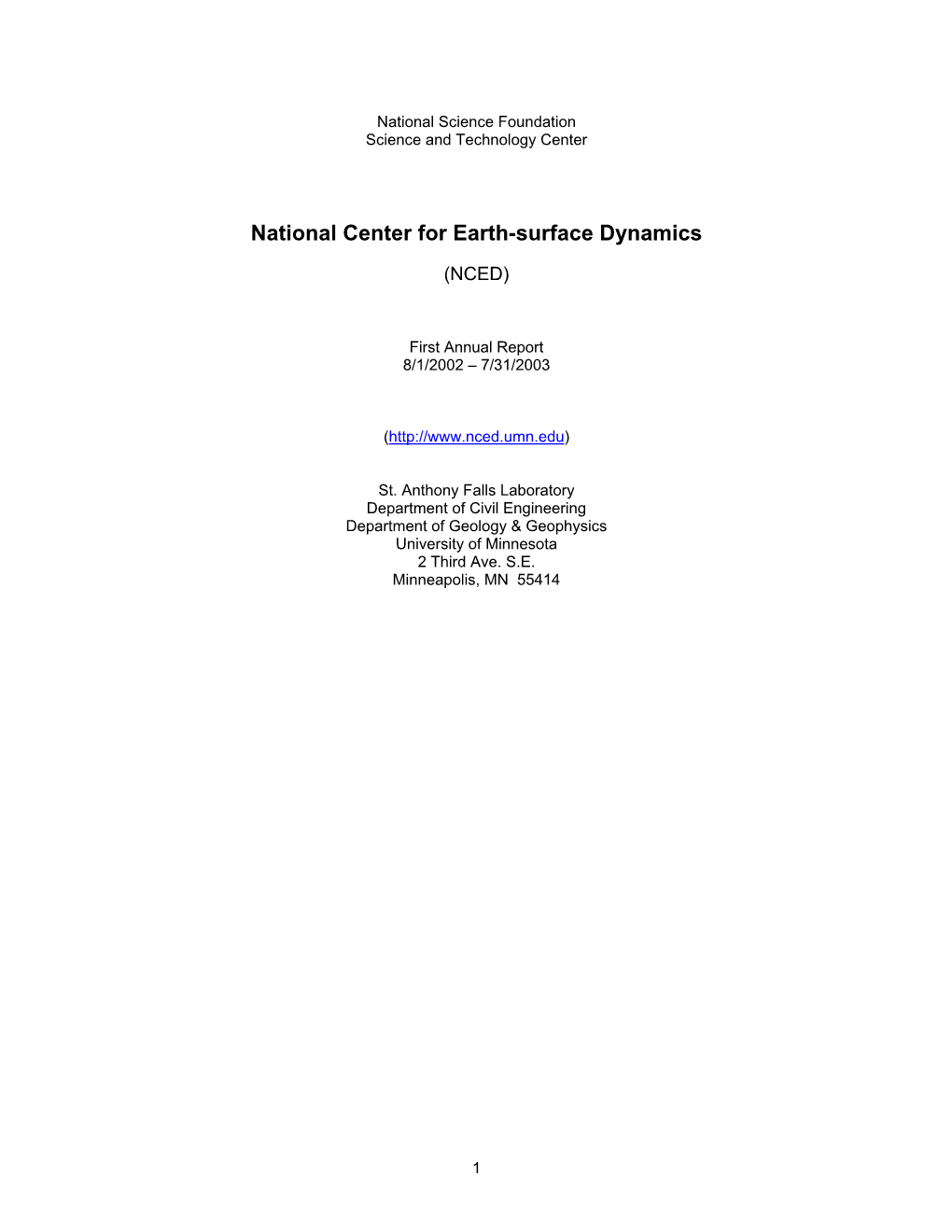 National Center for Earth-Surface Dynamics