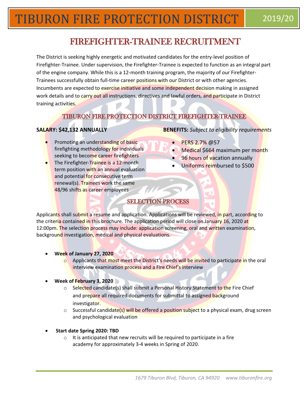 Firefighter-Trainee Recruitment