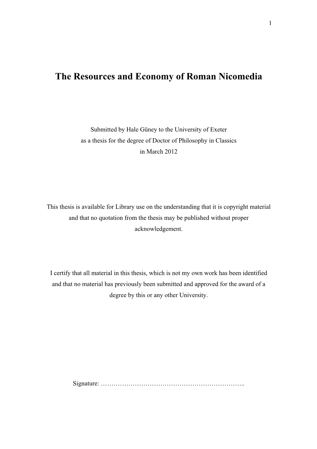 The Resources and Economy of Roman Nicomedia