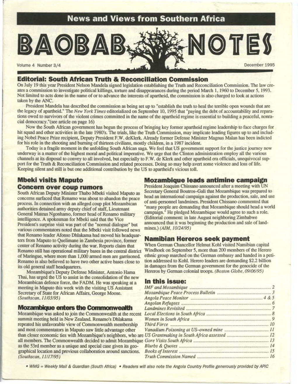 BAOBAB Volume 4 Number 3/4 December 1995