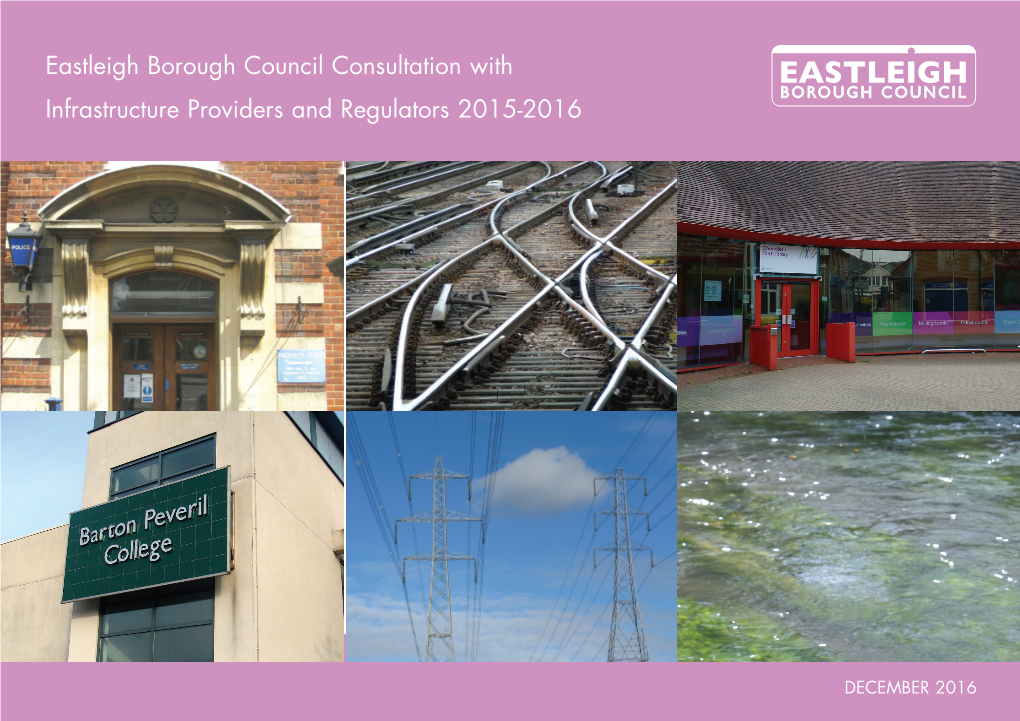 Eastleigh Borough Council Consultation with Infrastructure Providers and Regulators 2015-2016