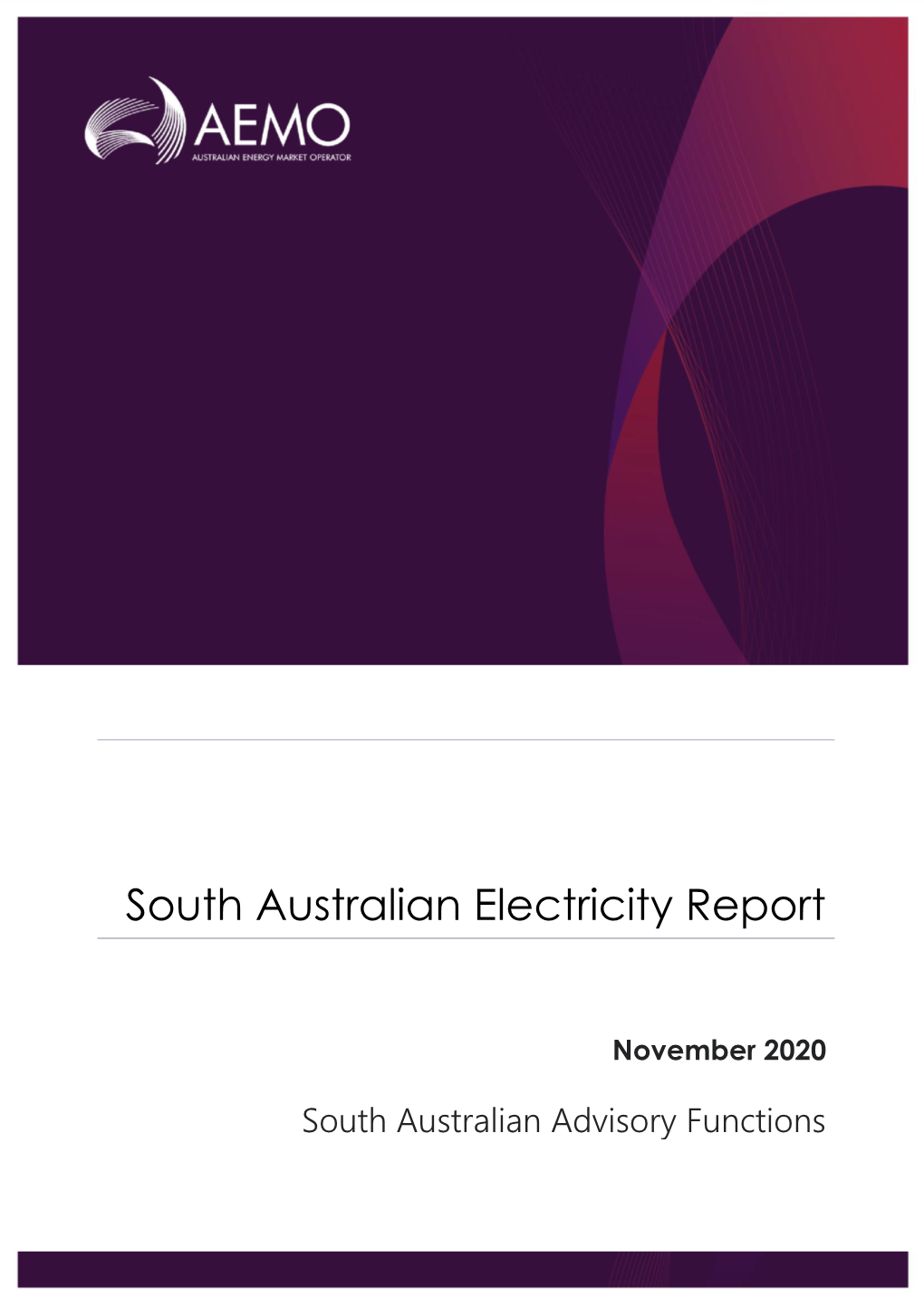 South Australian Electricity Report for 2020