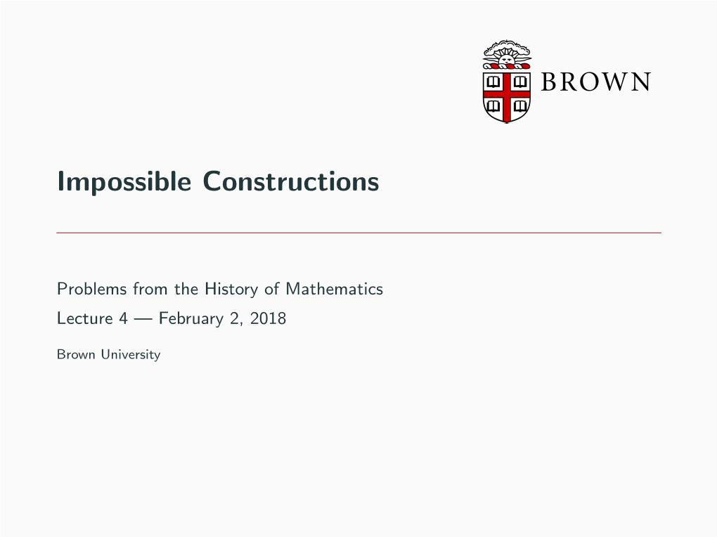 Impossible Constructions