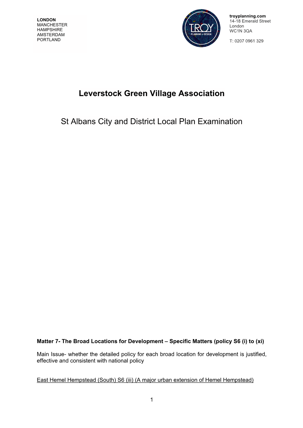 Leverstock Green Village Association St Albans City and District Local