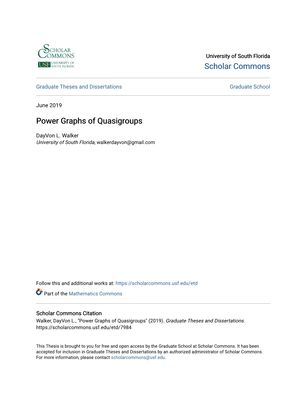 Power Graphs of Quasigroups