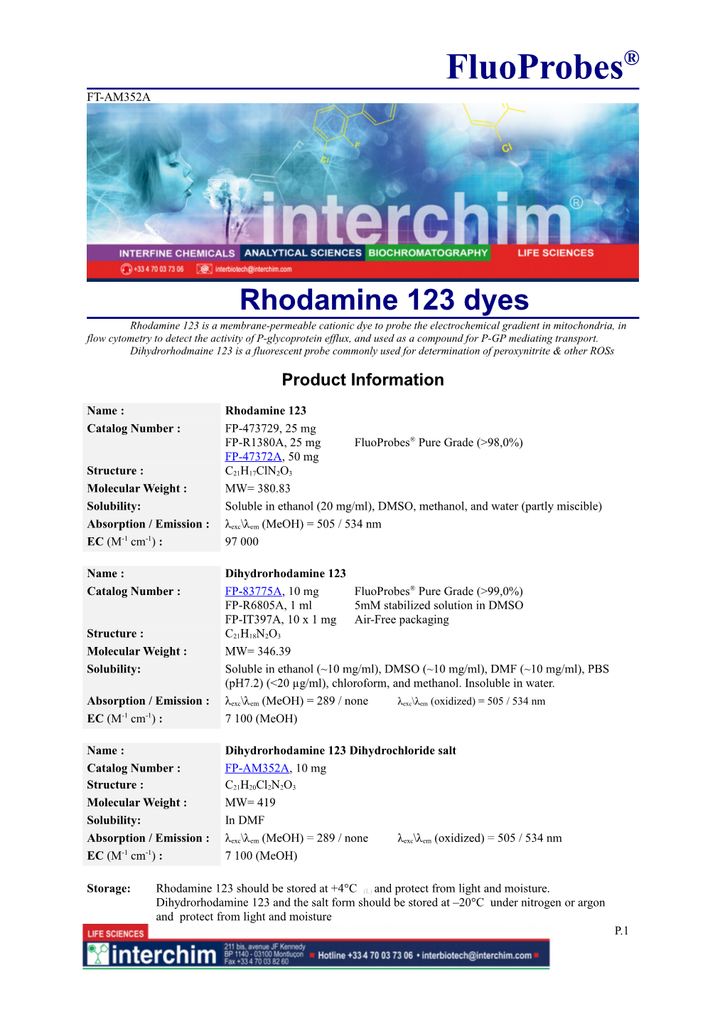 Rhodamine 123 Dyes