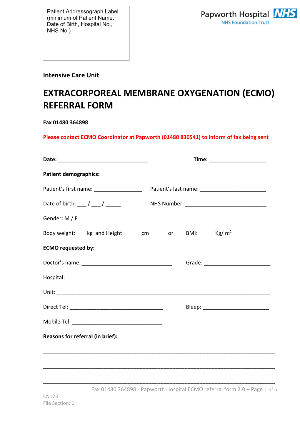 Extracorporeal Membrane Oxygenation (ECMO)