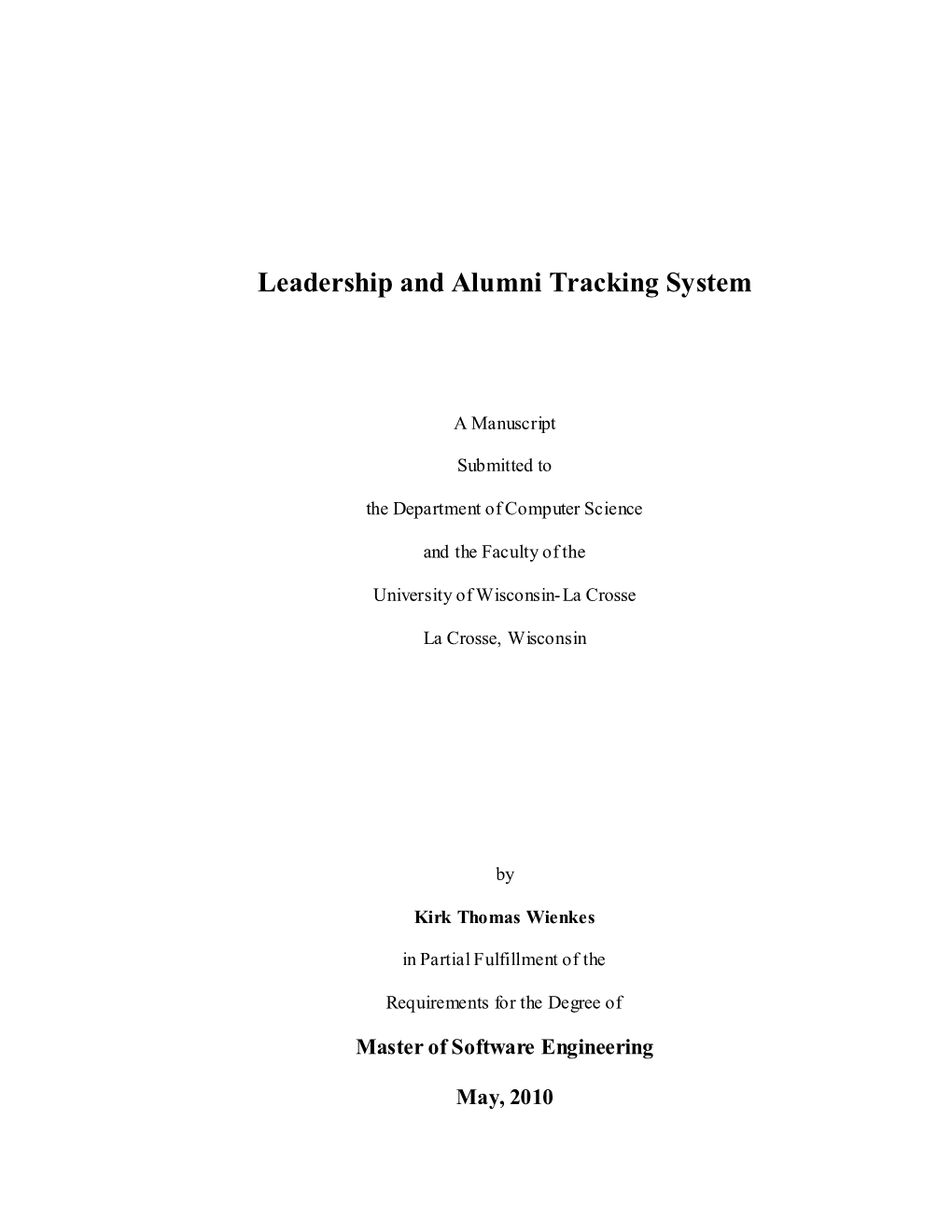 Leadership and Alumni Tracking System