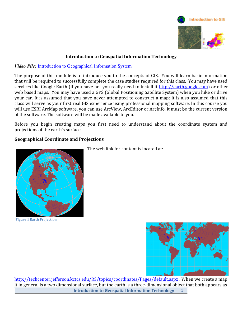 Introduction To Geospatial Information Technology