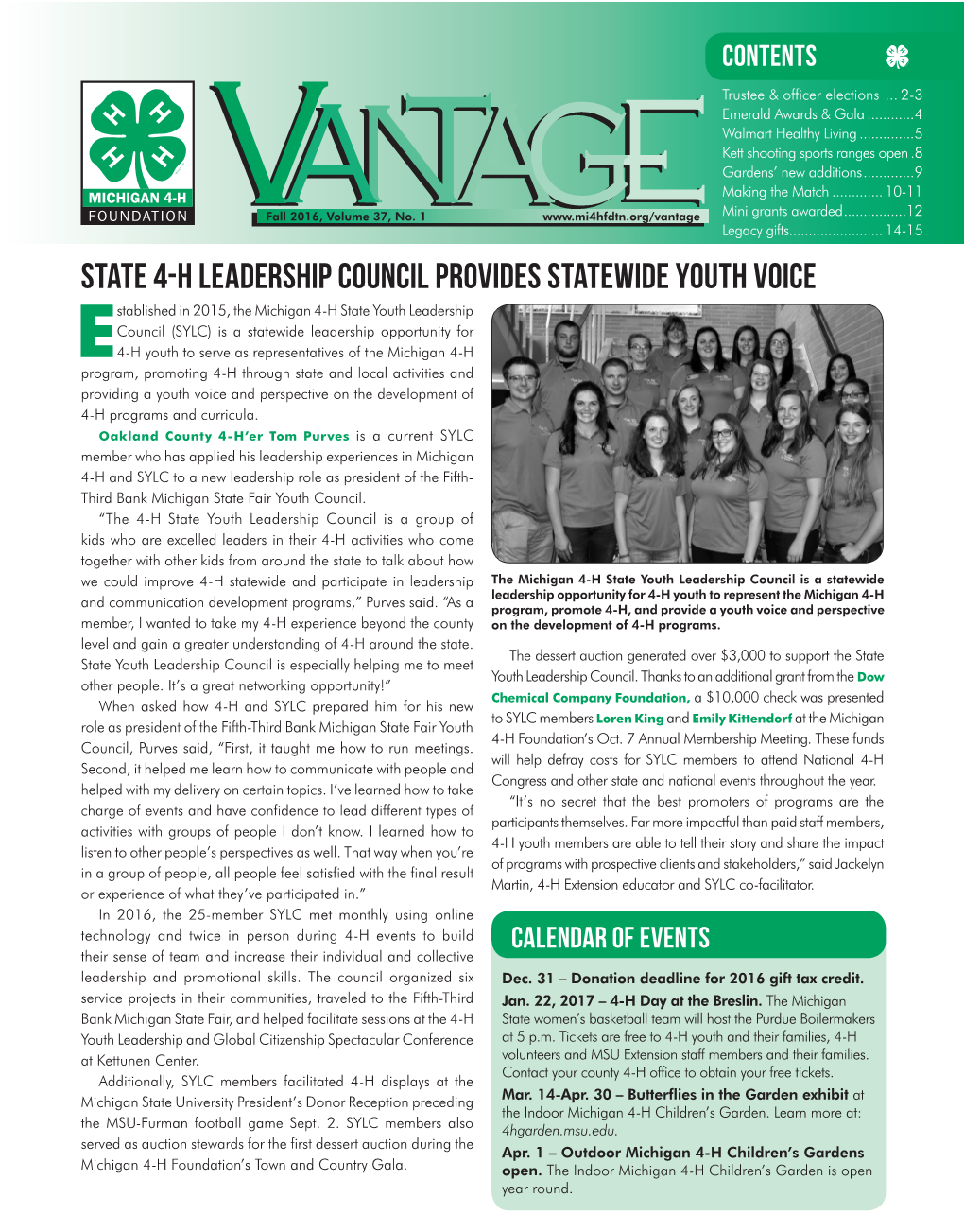 State 4-H Leadership Council Provides Statewide Youth Voice