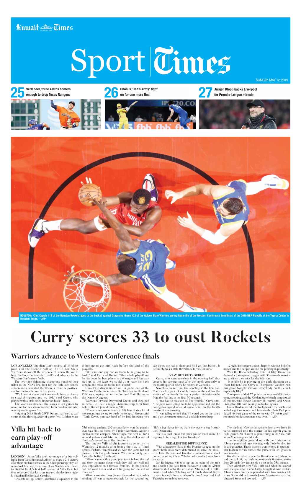 Curry Scores 33 to Oust Rockets Warriors Advance to Western Conference Finals