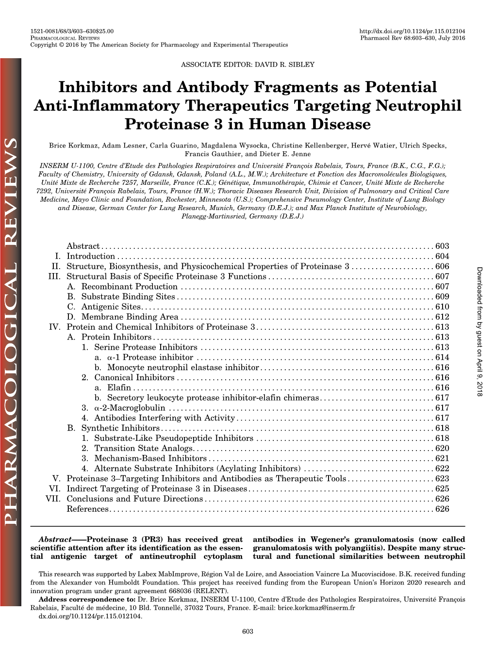 Inhibitors and Antibody Fragments As Potential Anti-Inflammatory Therapeutics Targeting Neutrophil Proteinase 3 in Human Disease