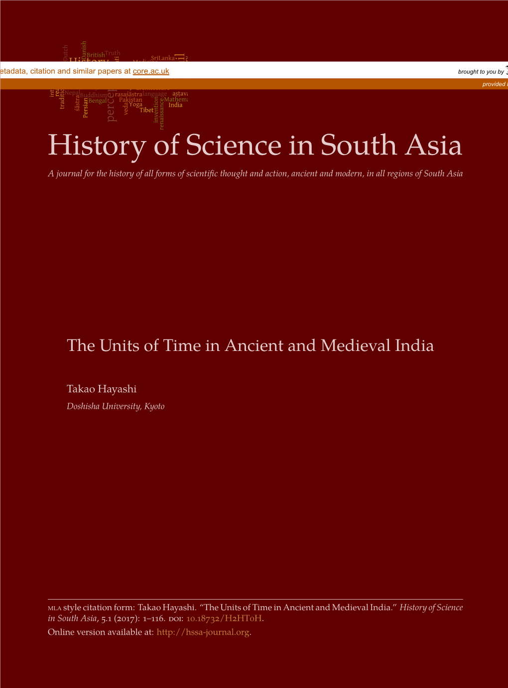 The Units of Time in Ancient and Medieval India