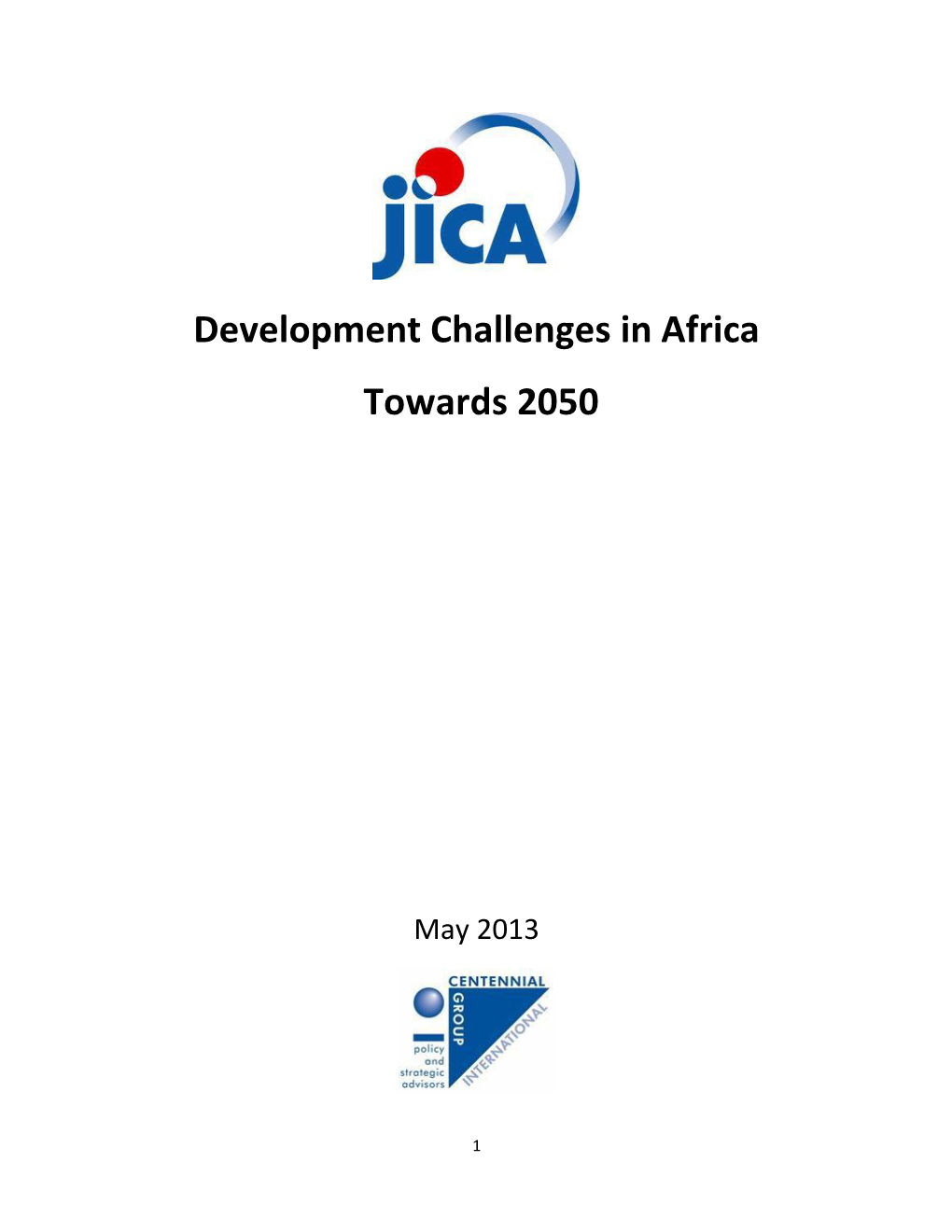 Development Challenges in Africa Towards 2050-JICA