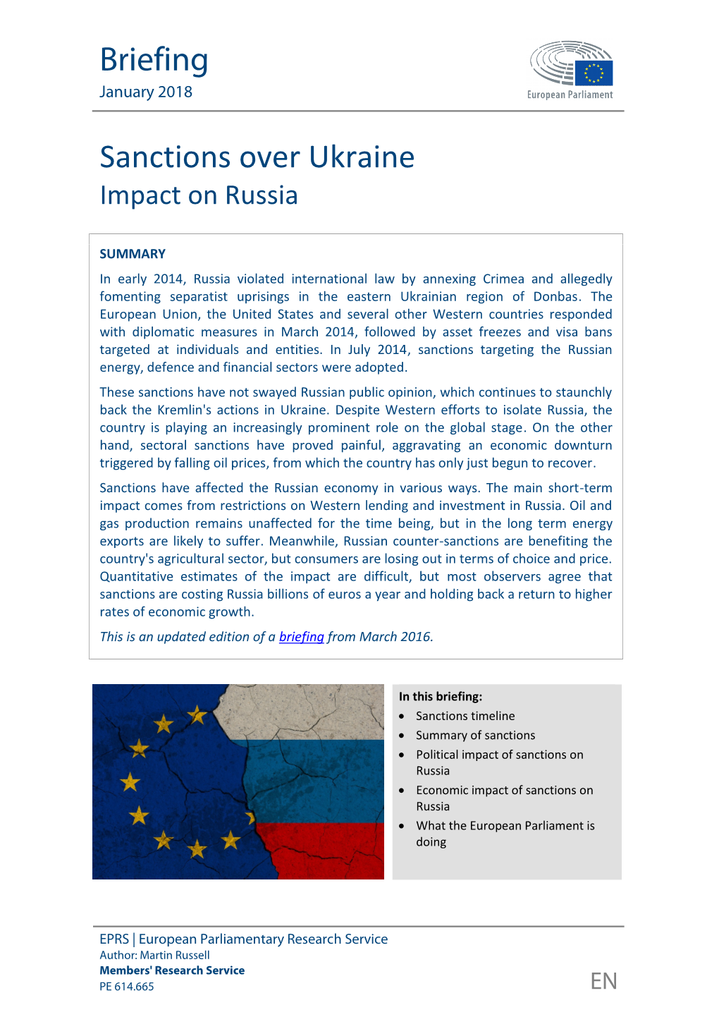 Sanctions Over Ukraine Impact on Russia