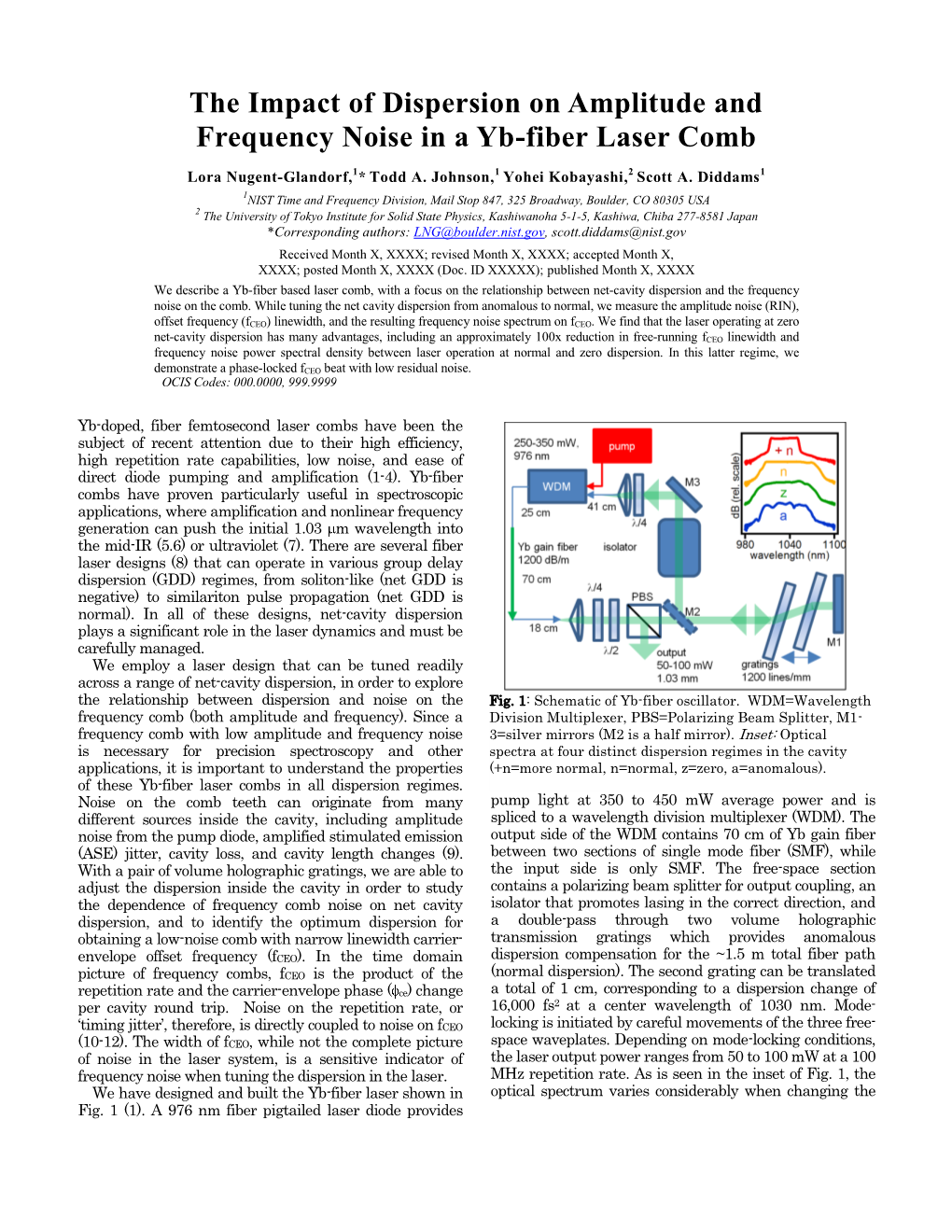 The Impact of Dispersion on Amplitude and Frequency Noise in a Yb-Fiber Laser Comb