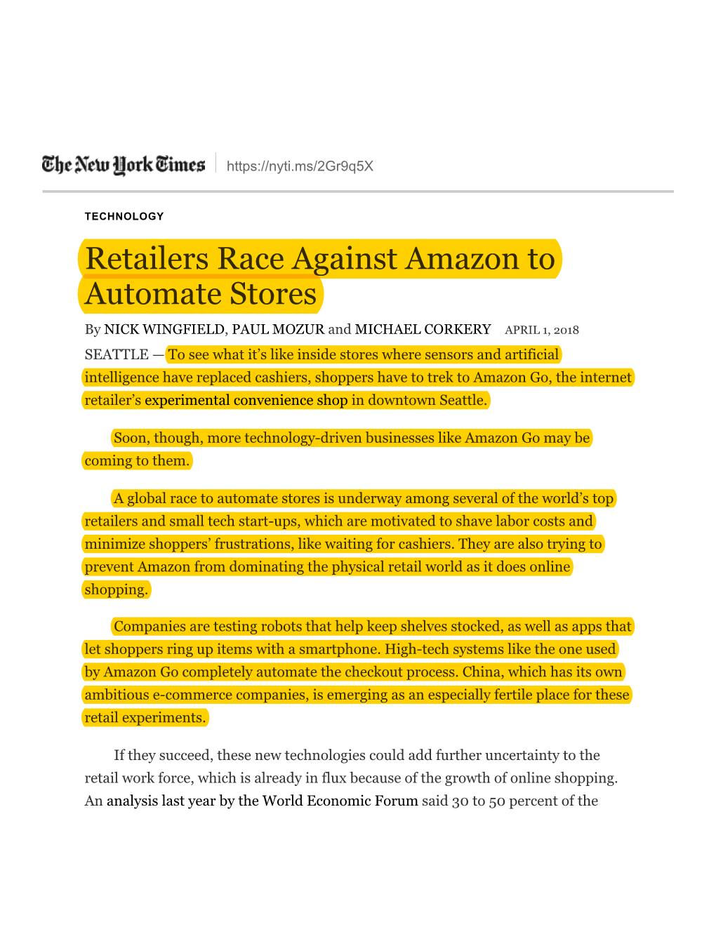 Retailers Race Against Amazon to Automate Stores