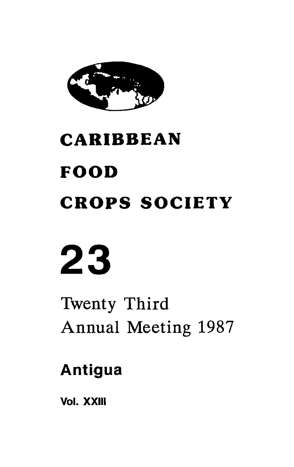 Twenty Third Annual Meeting 1987