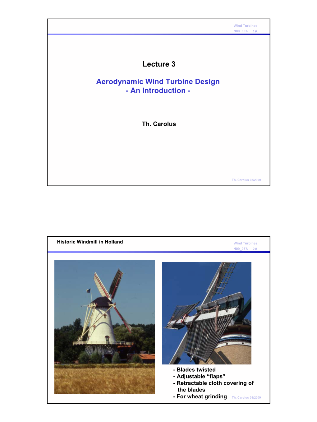 Lecture 3 Aerodynamic Wind Turbine Design