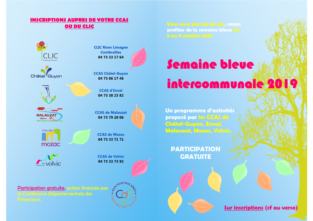 Semaine Bleue Intercommunale 2019