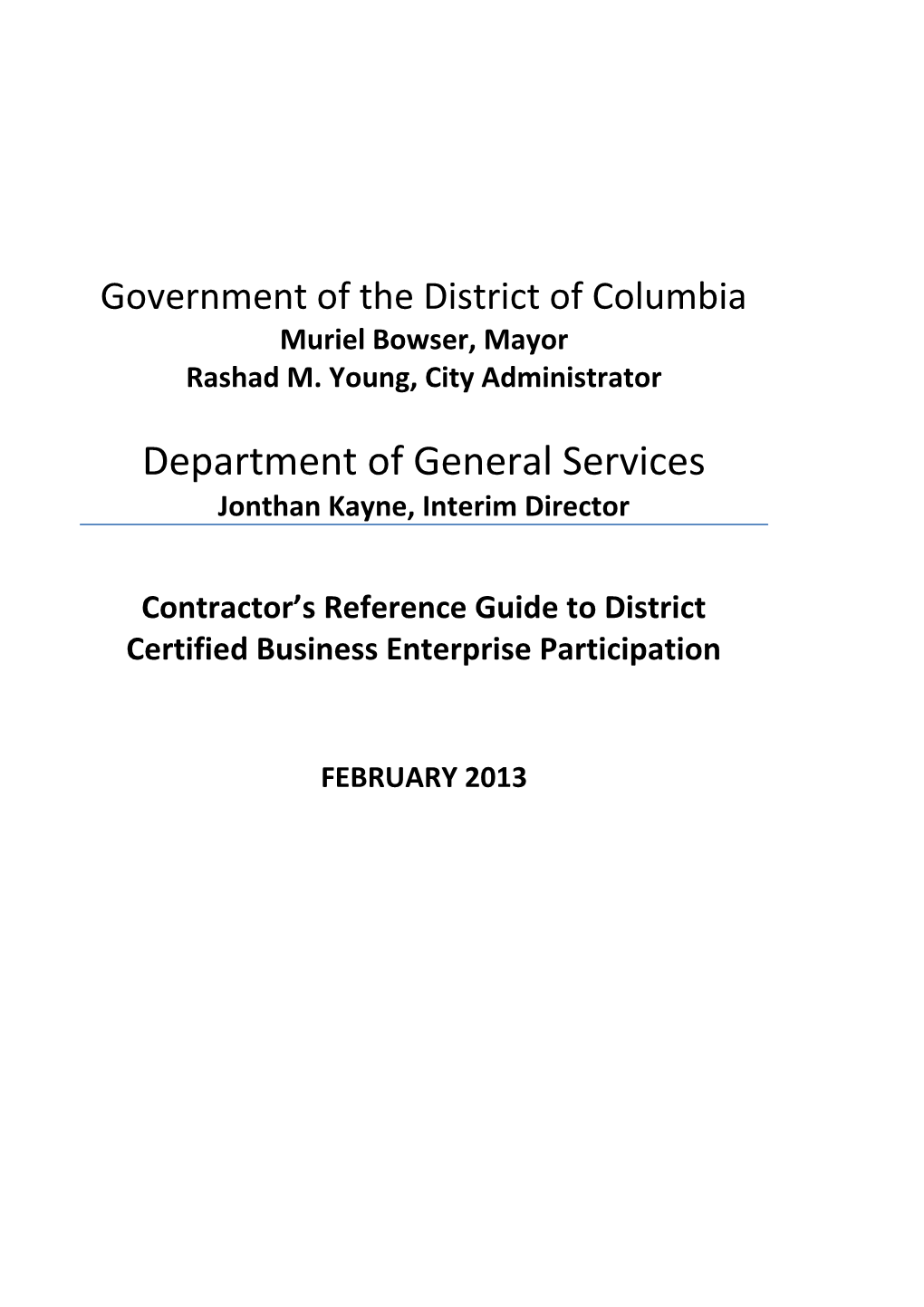 Government of the District of Columbia s1