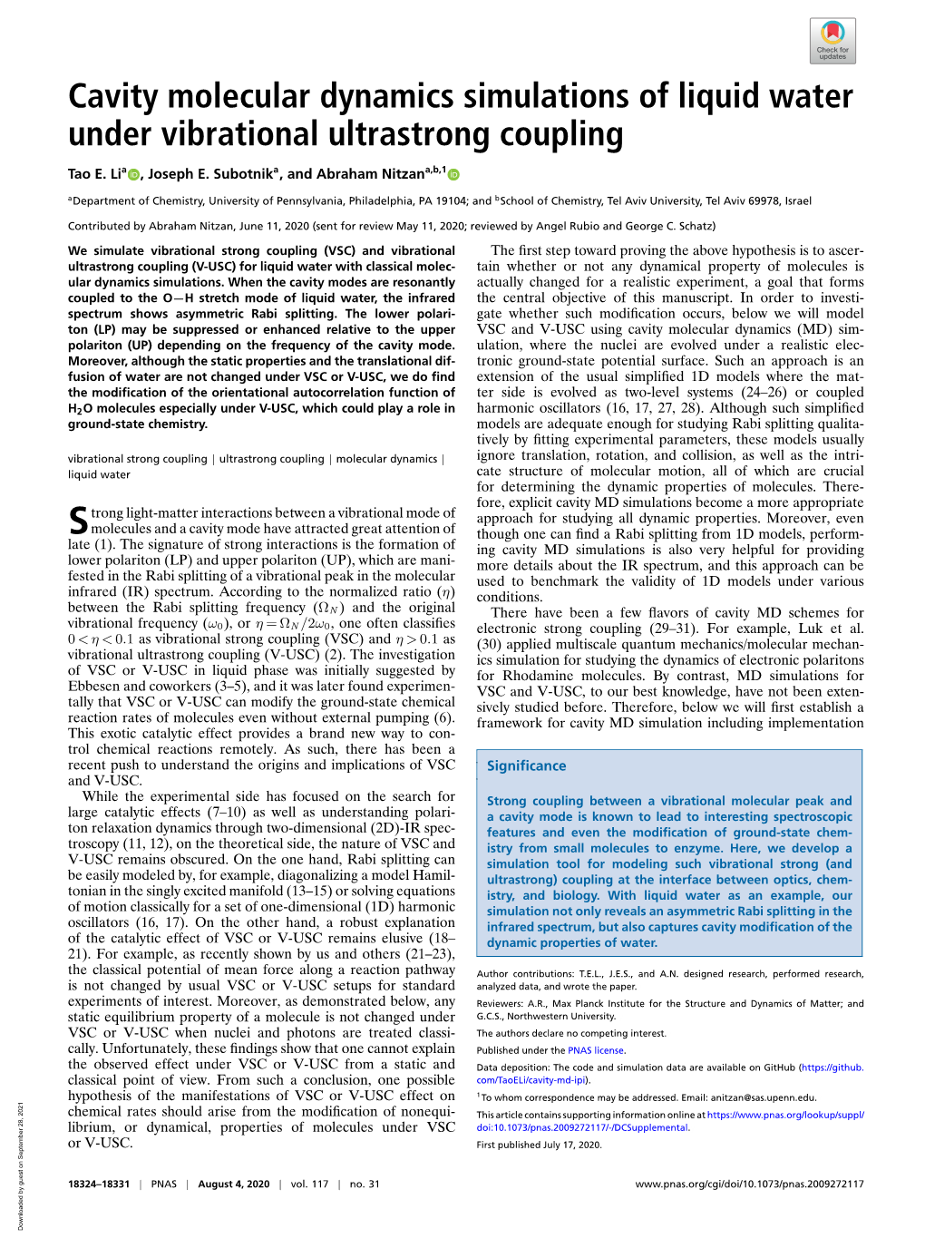 Cavity Molecular Dynamics Simulations of Liquid Water Under Vibrational Ultrastrong Coupling