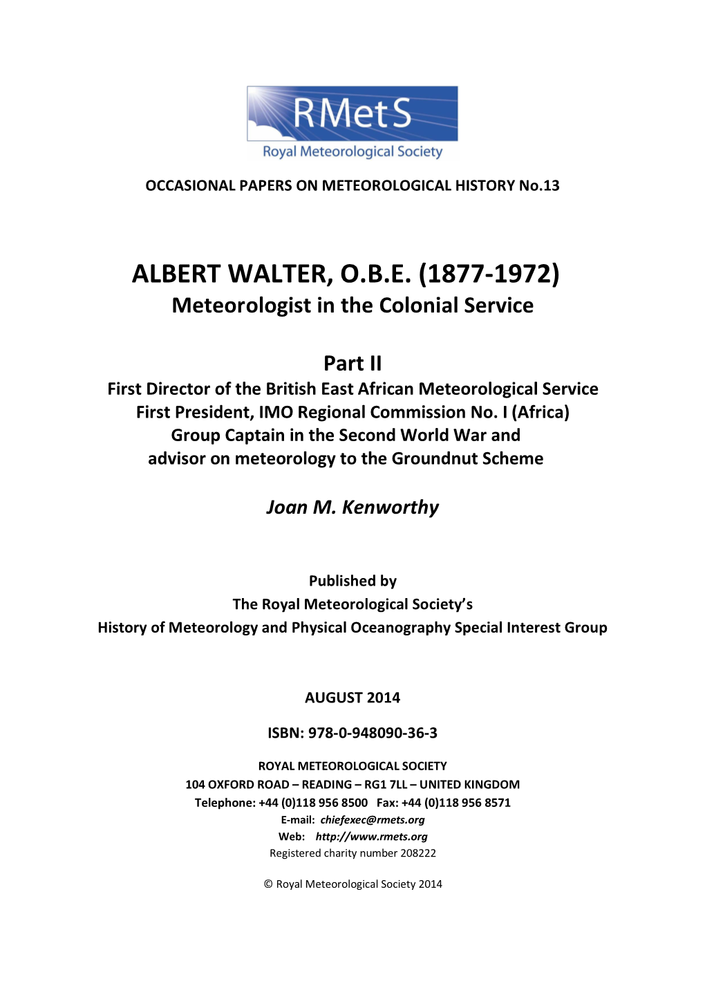 Albert Walter, O.B.E