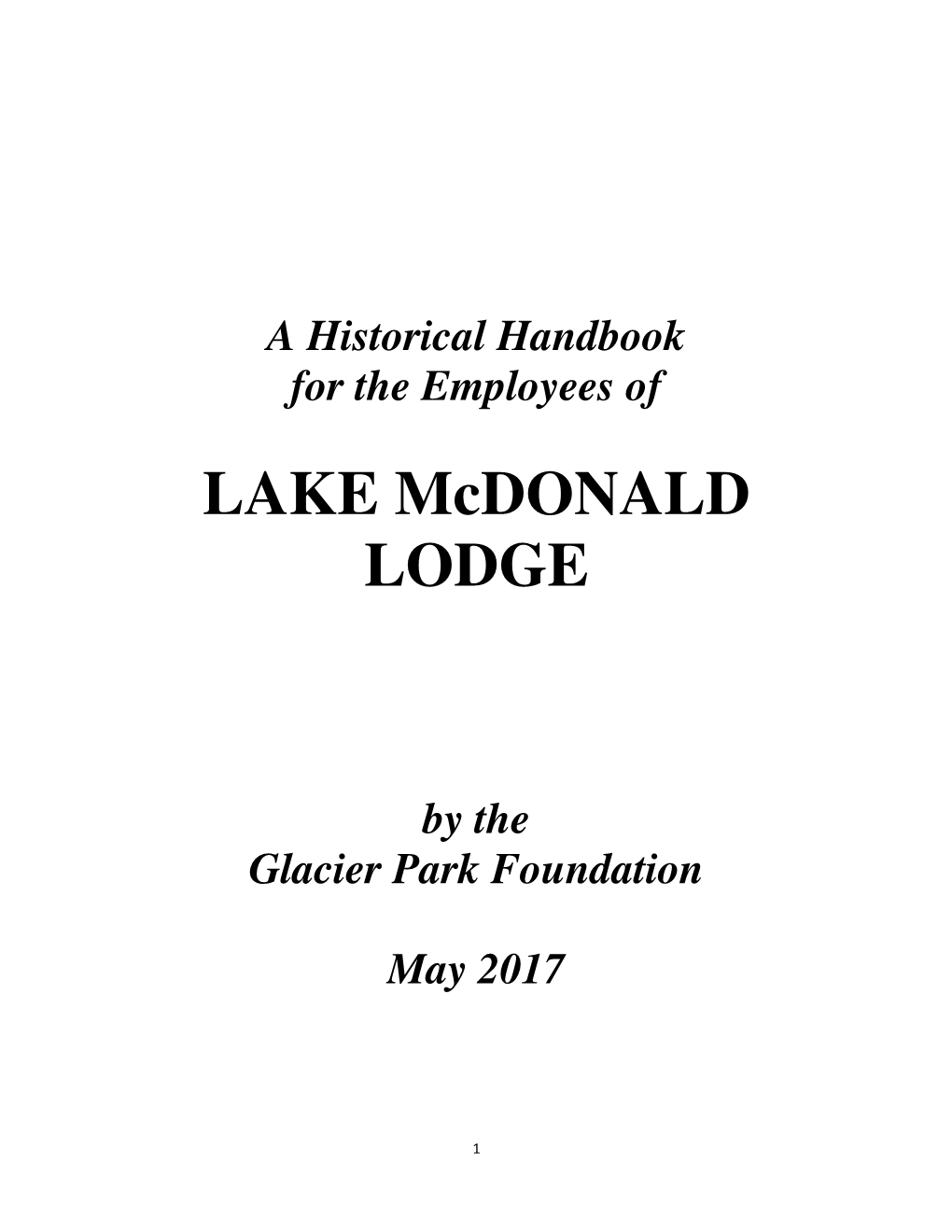 LAKE Mcdonald LODGE