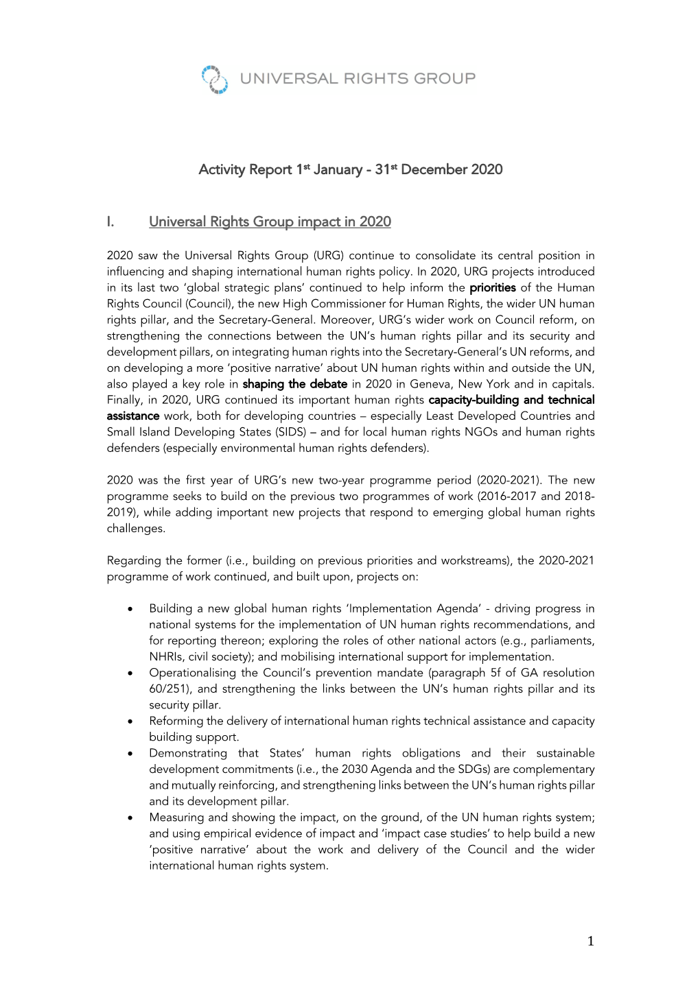 URG Activity Report 2020 1