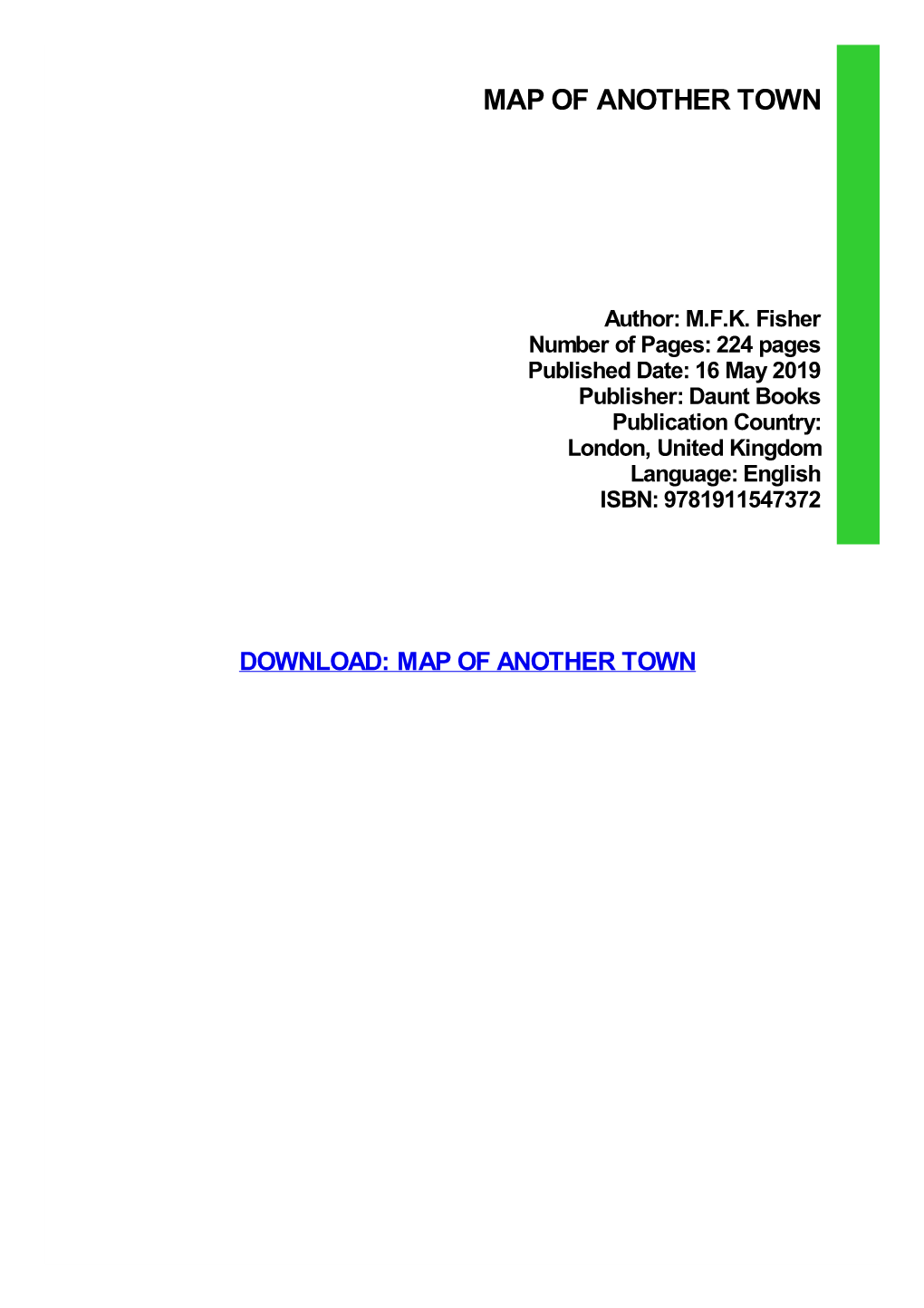{PDF} Map of Another Town Ebook Free Download