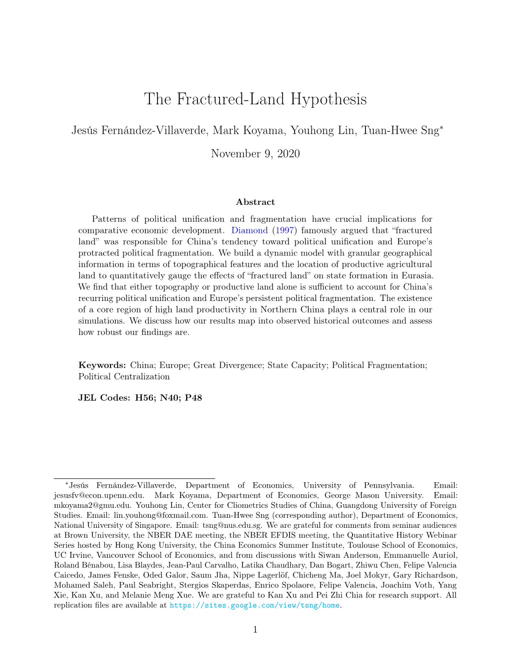 The Fractured-Land Hypothesis