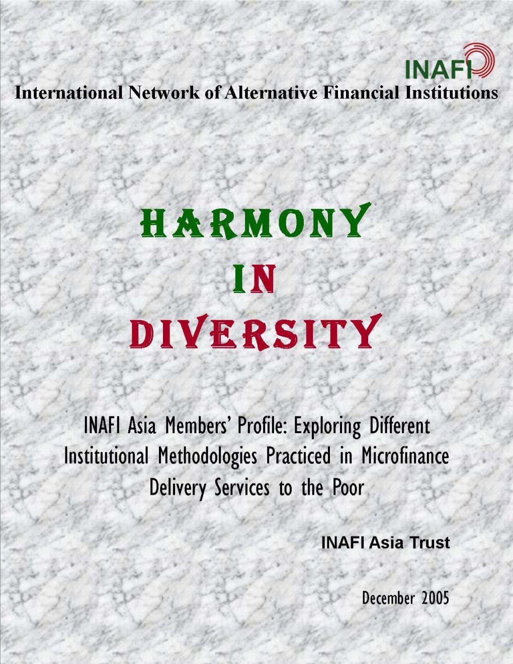 INAFI Asia Institutional Methodologies Practiced In