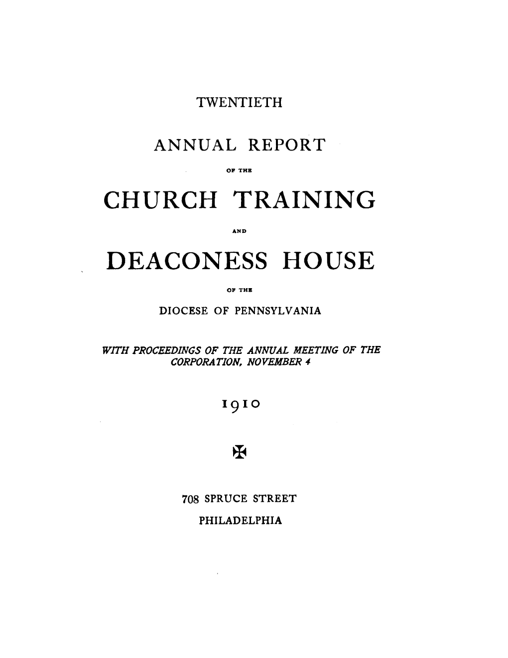 Church Training Deaconess House
