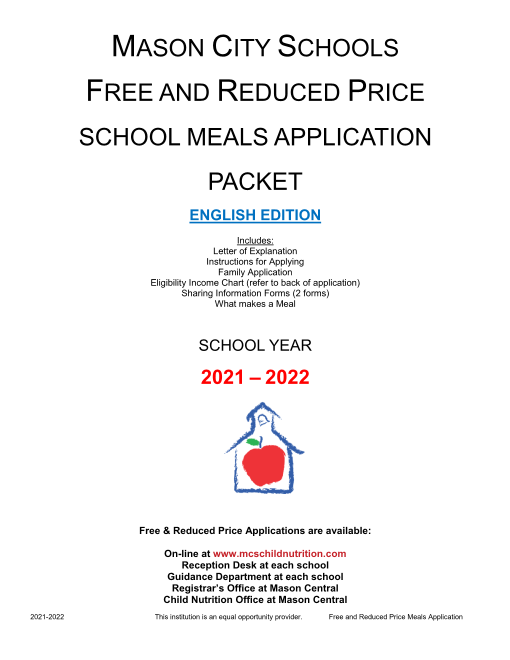 2021-2022 Free and Reduced Meal Application.Pdf