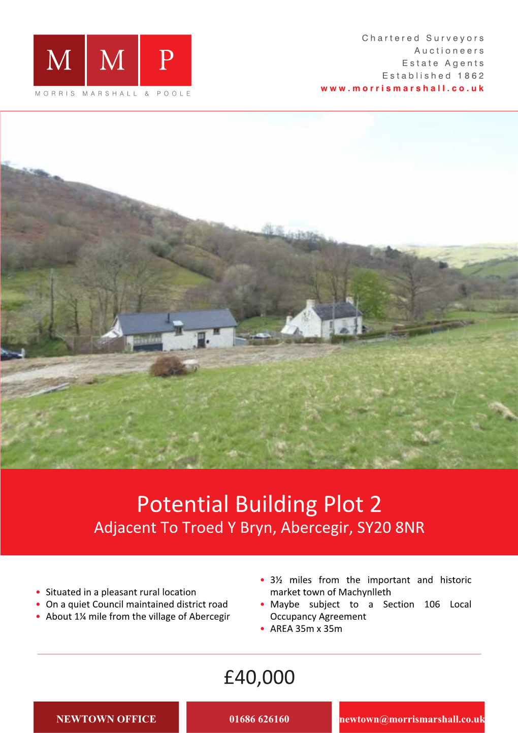 Potential Building Plot 2 Adjacent to Troed Y Bryn, Abercegir, SY20 8NR