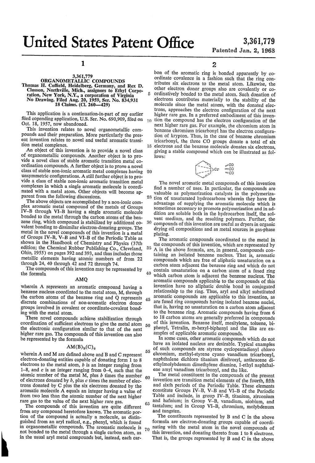 United States Patent Office Paterated Jan