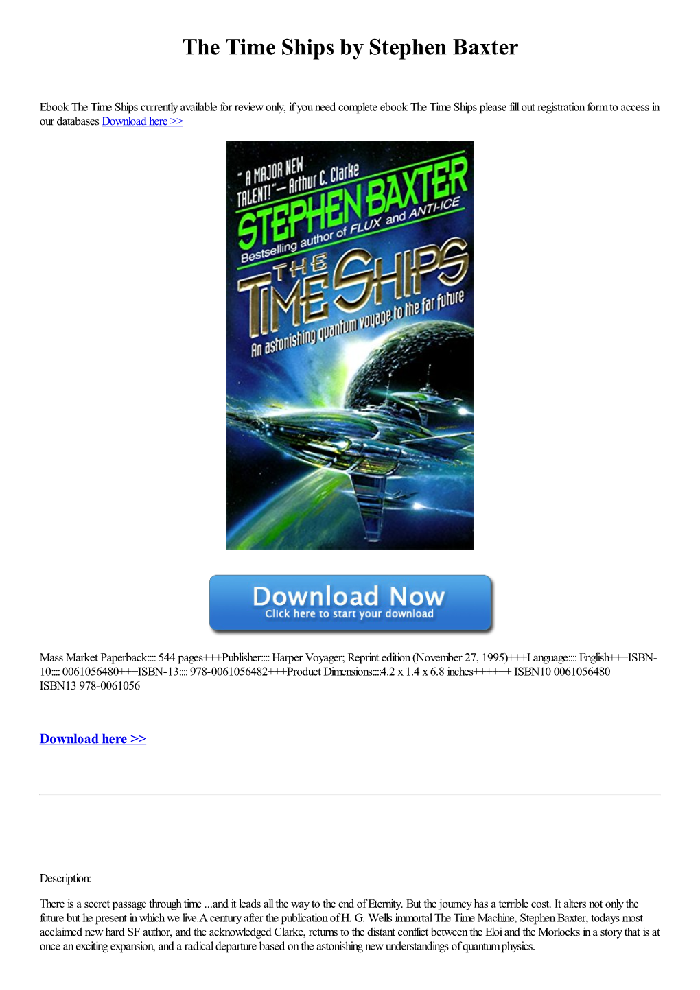 The Time Ships by Stephen Baxter [Book]