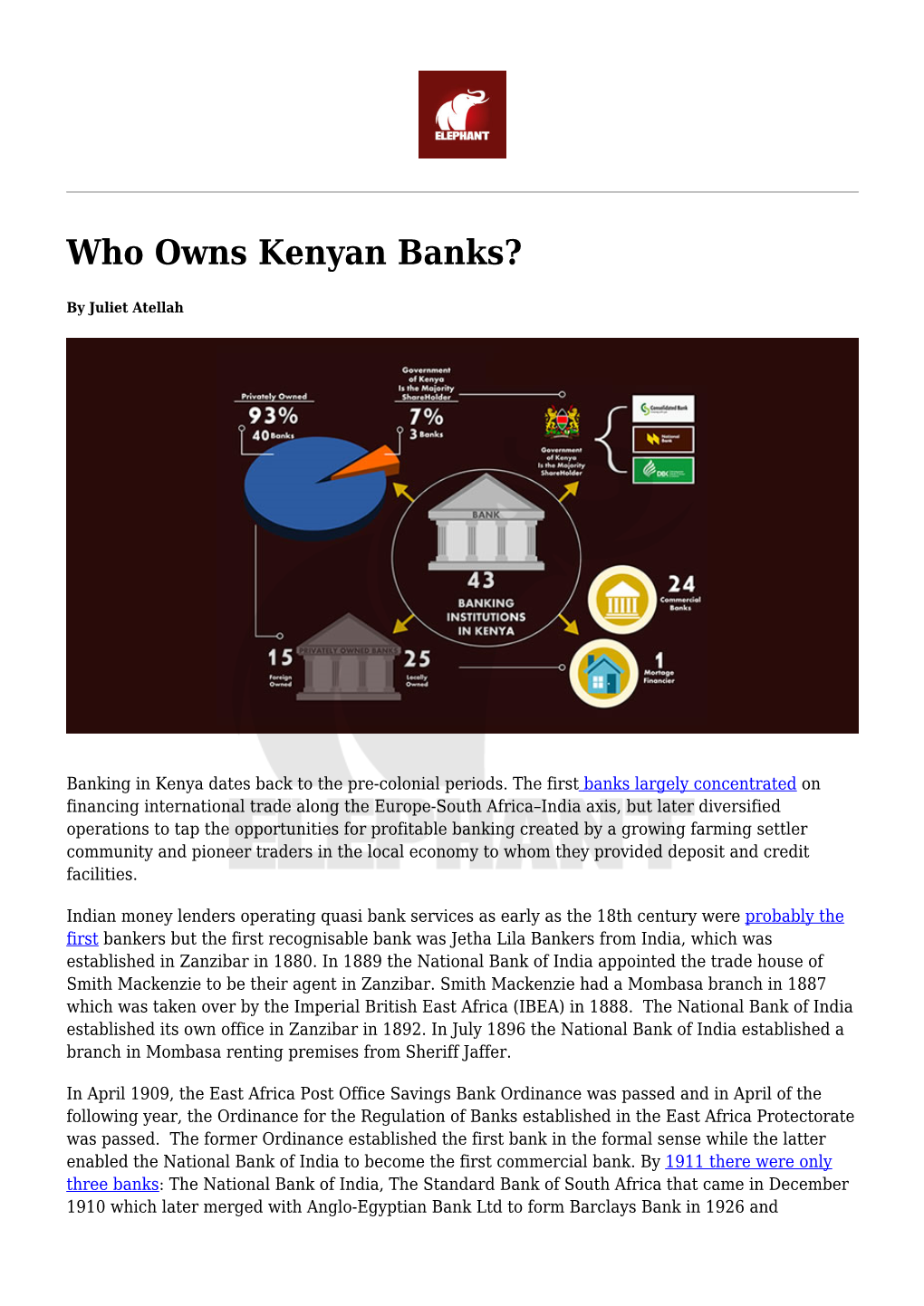 Who Owns Kenyan Banks?
