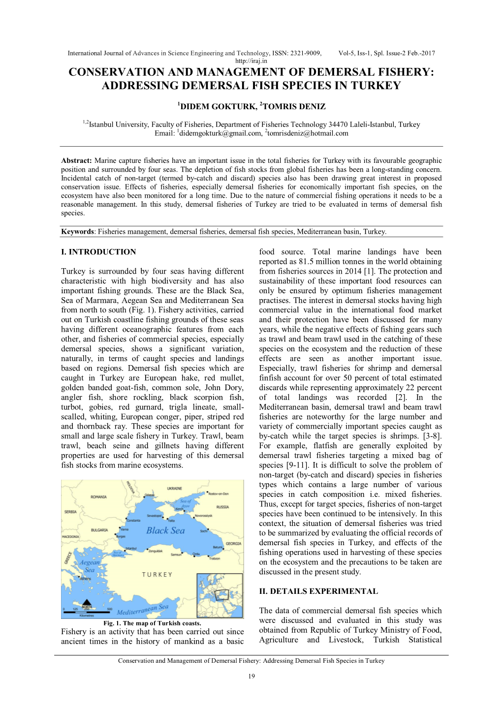 Addressing Demersal Fish Species in Turkey