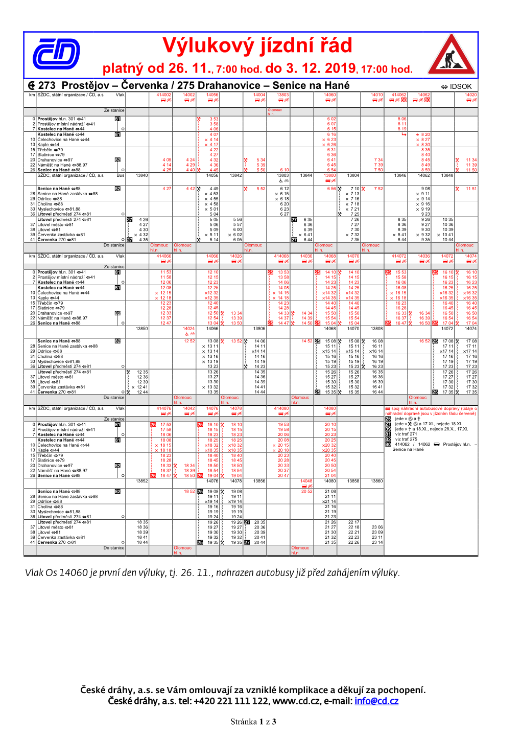 VJŘ 273 13267 Prostějov Hl.N