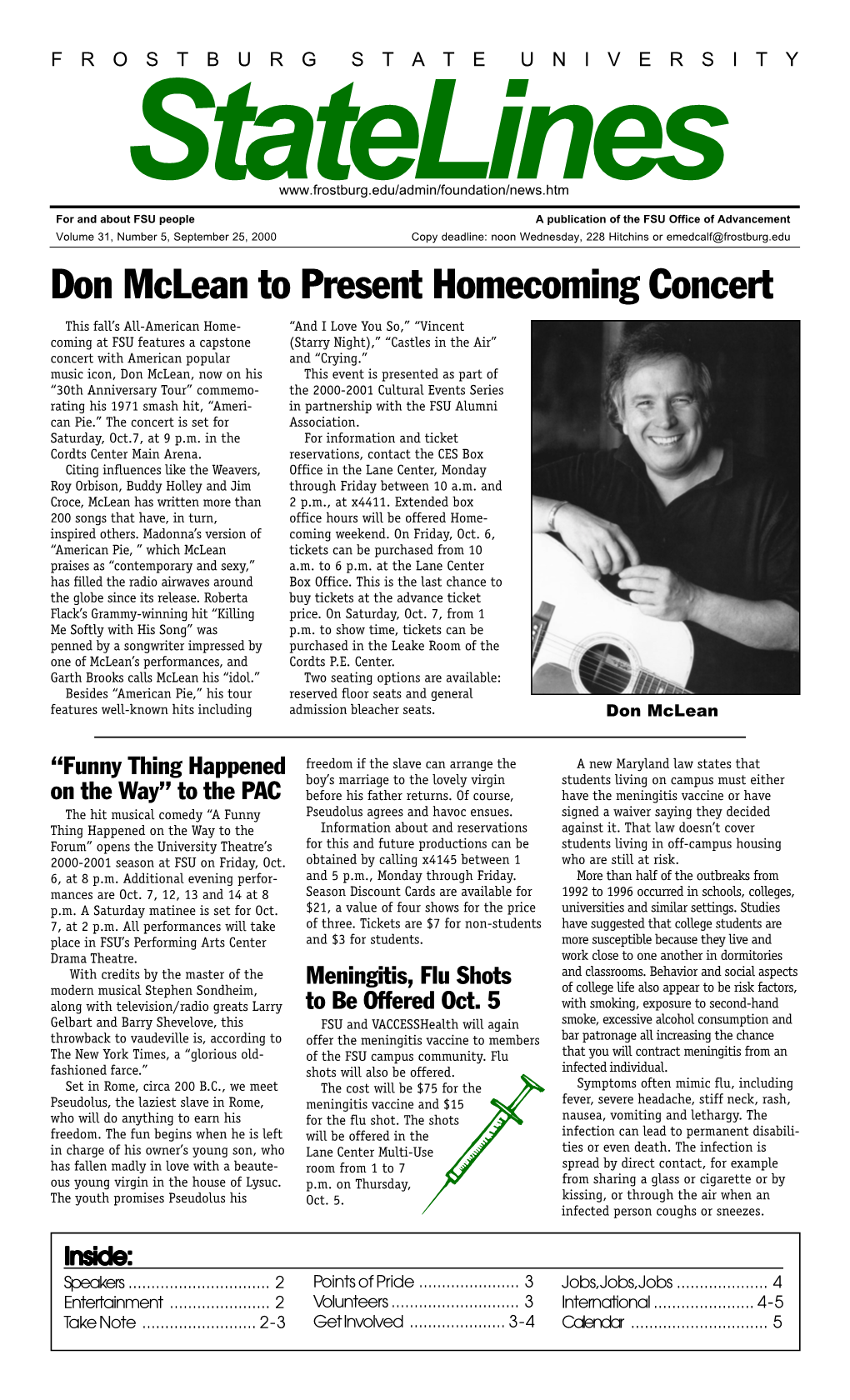 Don Mclean to Present Homecoming Concert