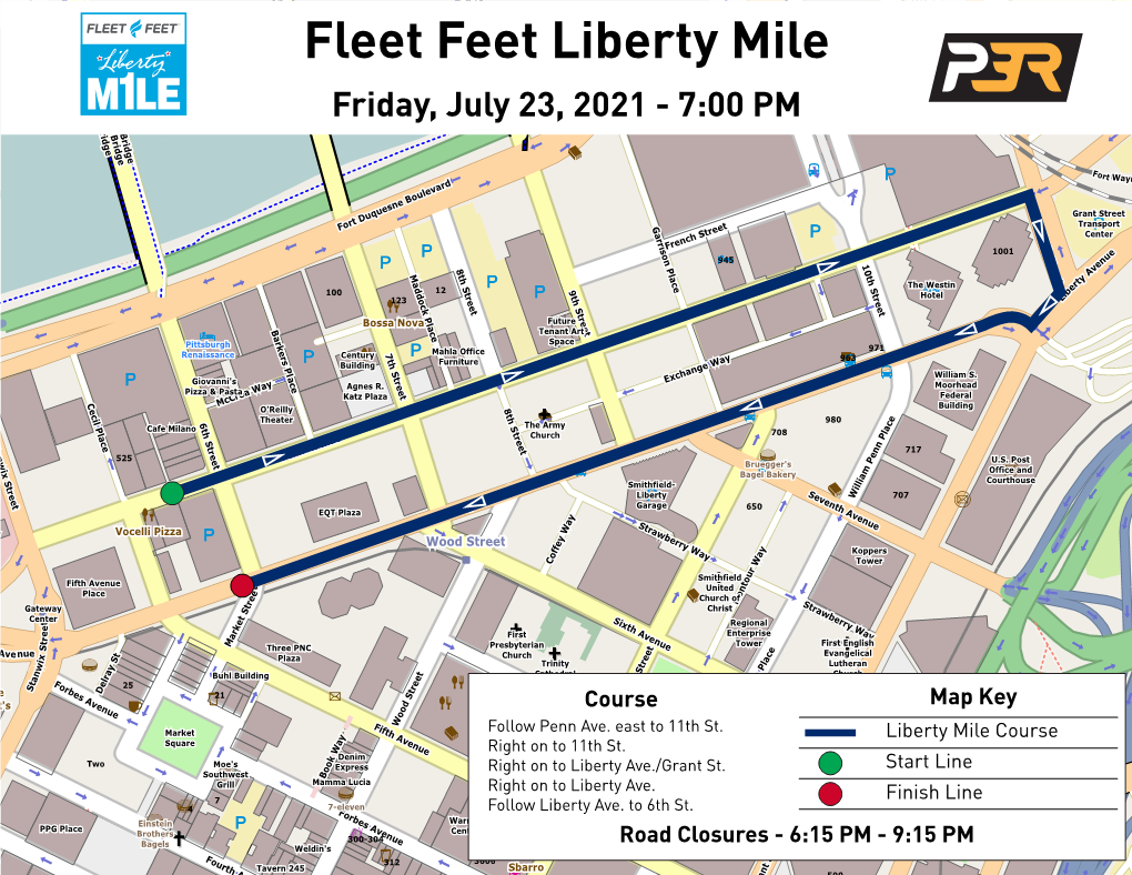 2021 Fleet Feet Liberty Mile Course