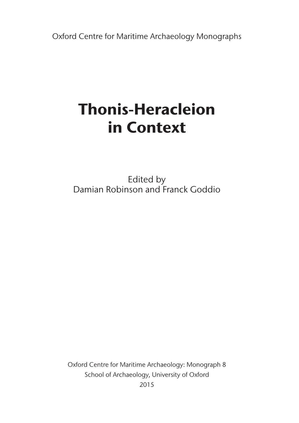 Thonis-Heracleion in Context