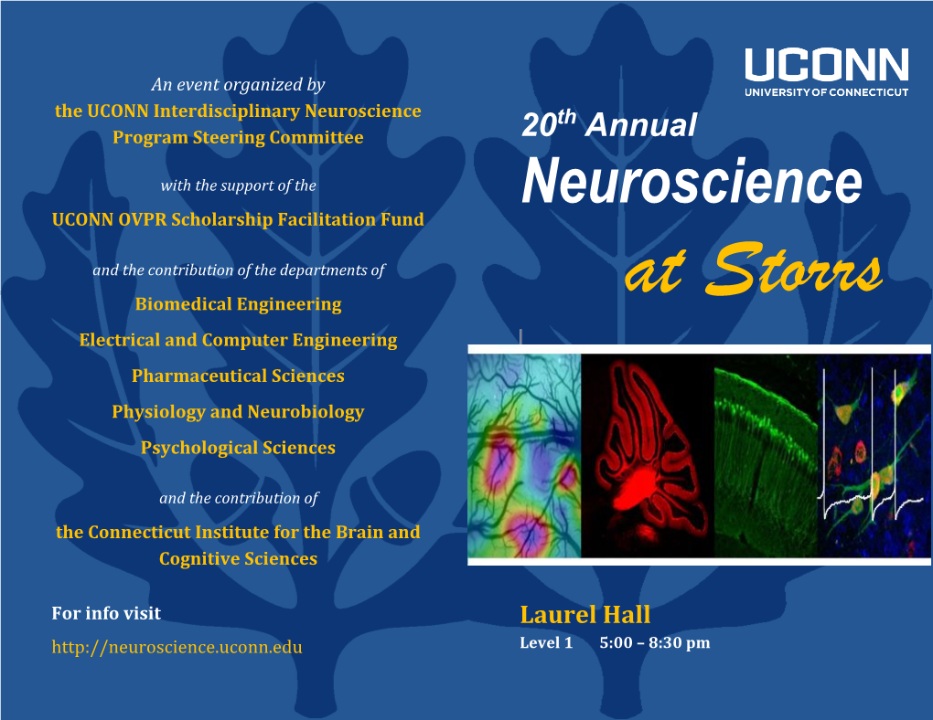 20Th ANNUAL NEUROSCIENCE at STORRS, 2016!
