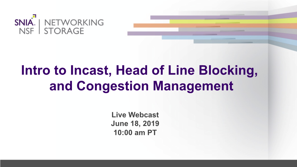 Intro to Incast, Head of Line Blocking, and Congestion Management