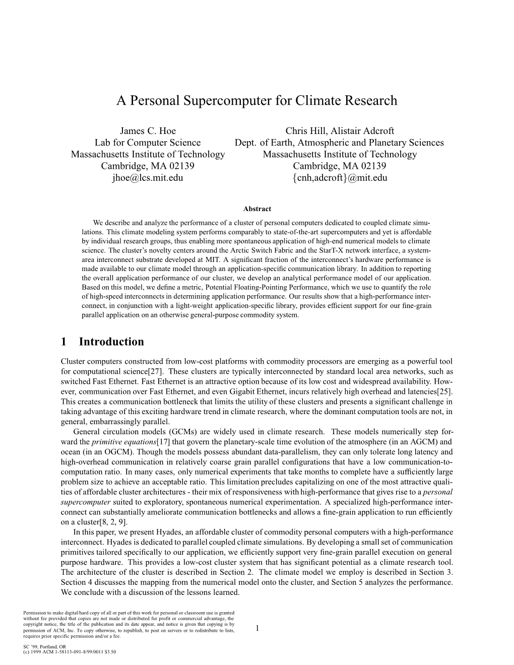 A Personal Supercomputer for Climate Research