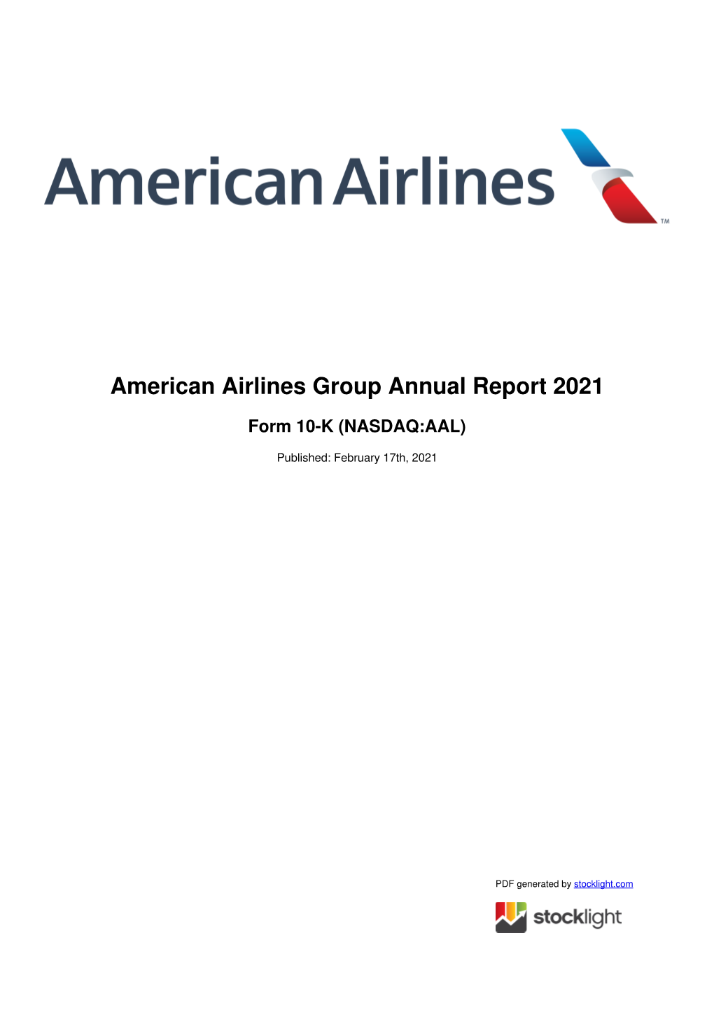 American Airlines Group Annual Report 2021