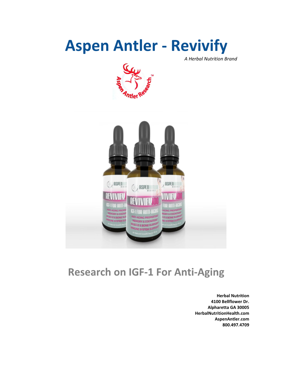 Aspen Antler - Revivify a Herbal Nutrition Brand