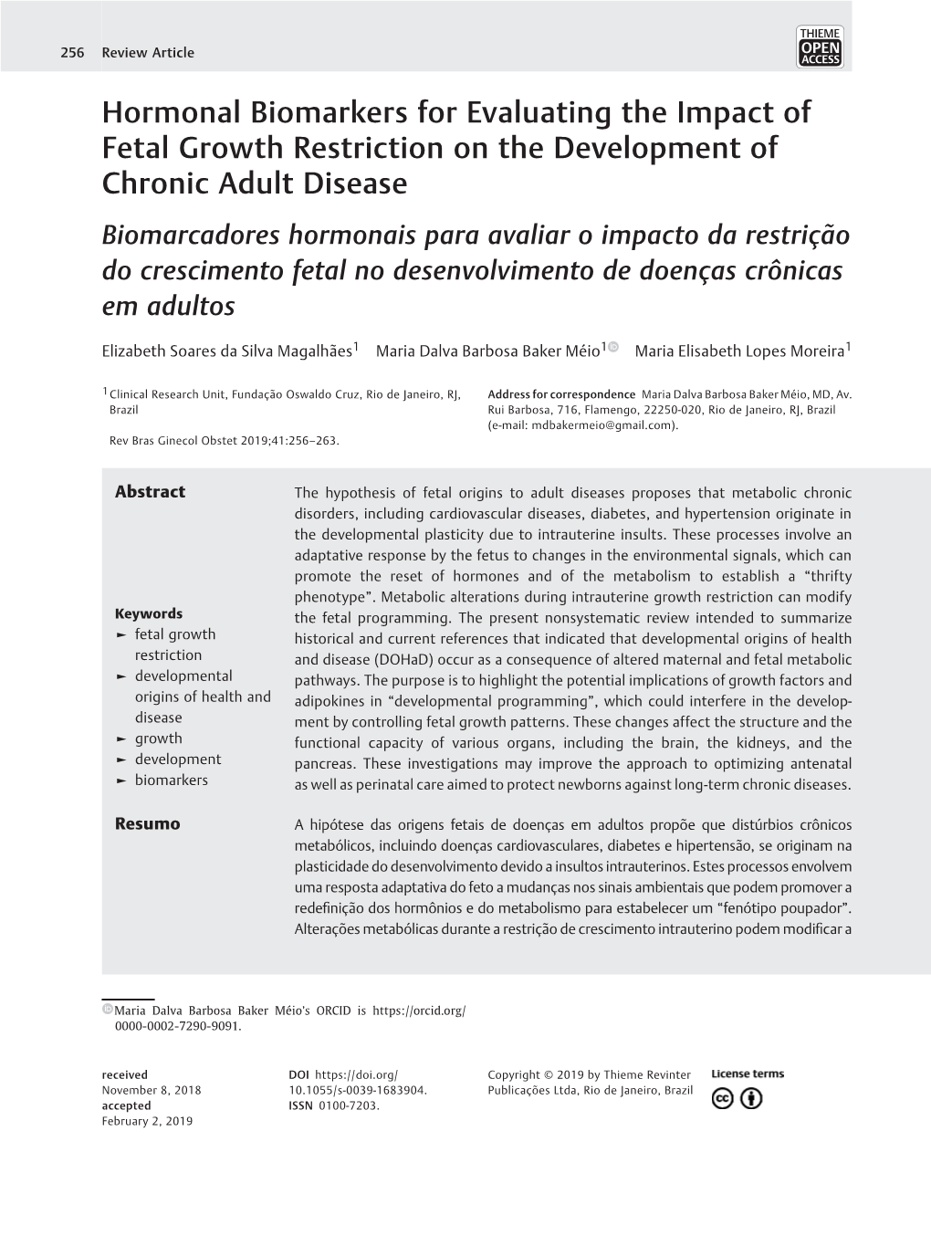 Hormonal Biomarkers for Evaluating the Impact of Fetal Growth