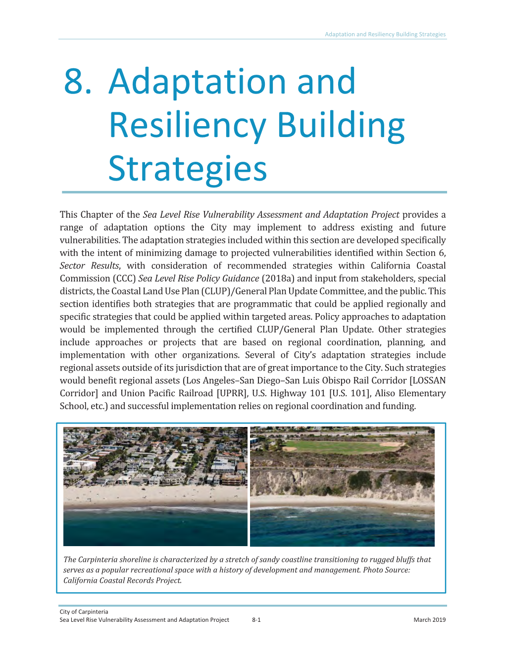 8. Adaptation and Resiliency Building Strategies